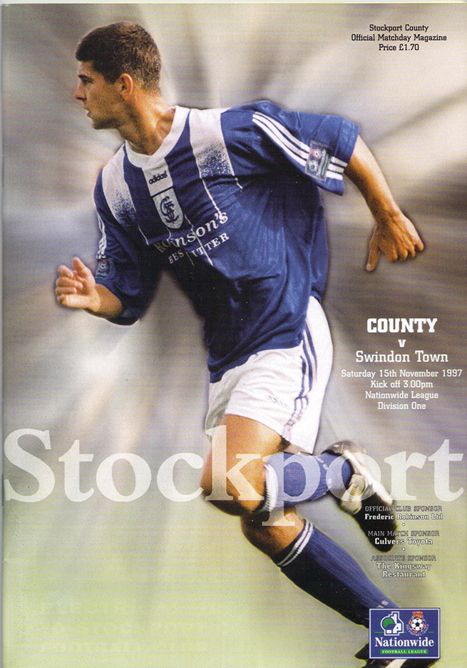 <b>Saturday, November 15, 1997</b><br />vs. Stockport County (Away)